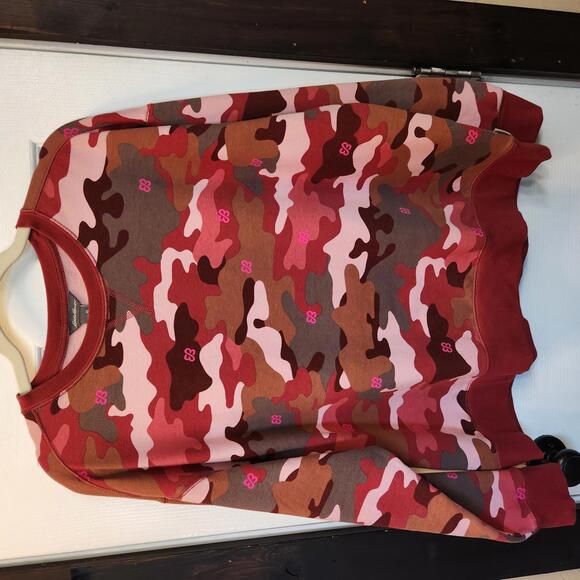 Eddie Bauer Women's Camo Crewneck Sweatshirt - Pink/Red Patterns- Size XL - Picture 1 of 7